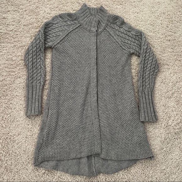 Cynthia Rowley Cable Knit Turtleneck Long Cardigan Sweater Jacket - Picture 7 of 12